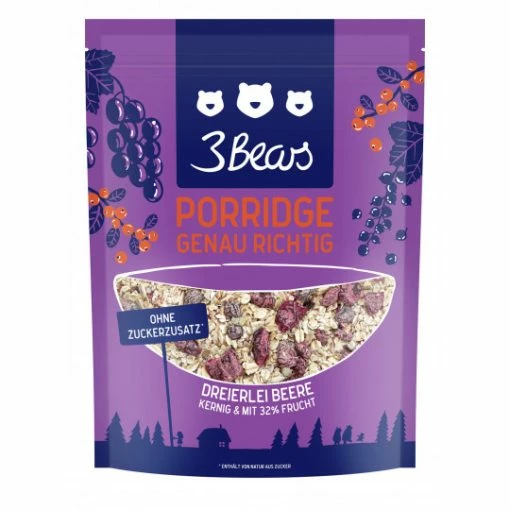 3 Bears Dreierlei Beere Porridge 400G -Alnatura || Erasco Verkaufsgeschäft 3bears dreierlei beere porridge 400g