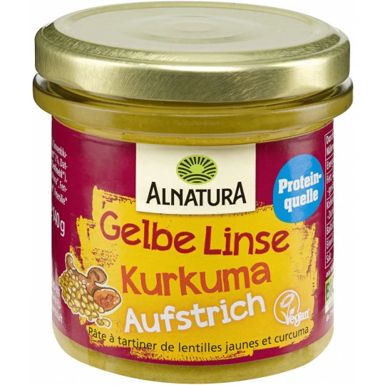 Alnatura Bio Gelbe Linse Kurkuma Aufstrich 140G 1 Alnatura Bio Gelbe Linse Kurkuma Aufstrich 140G