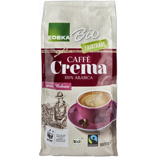 EDEKA Bio Caffè Crema Ganze Bohnen 1KG 1 EDEKA Bio Caffè Crema Ganze Bohnen 1KG