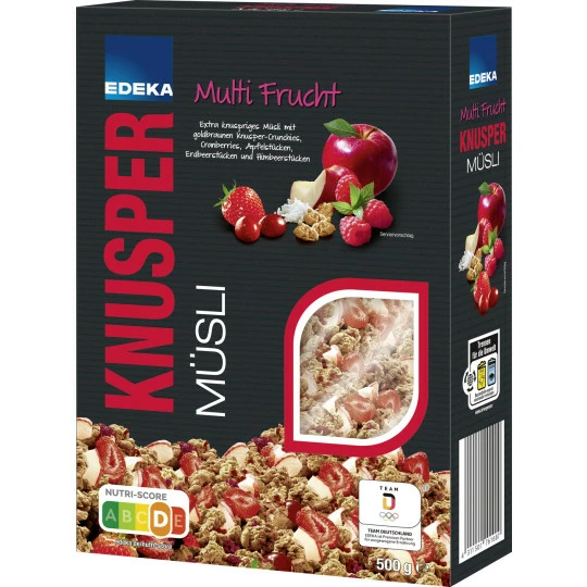 EDEKA Knusper Müsli Multi Frucht 500G 1 EDEKA Knusper Müsli Multi Frucht 500G