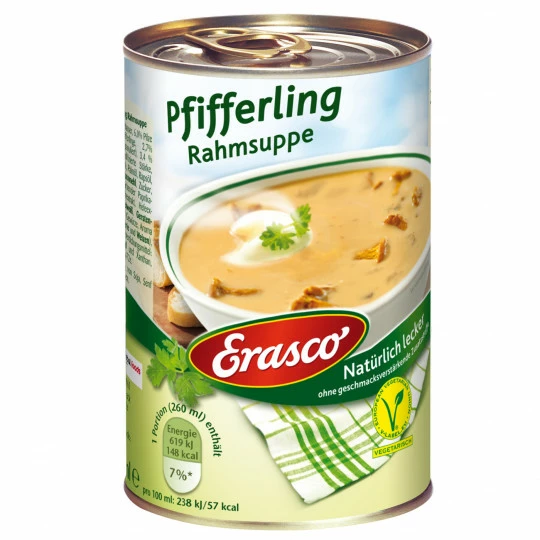 Erasco Pfifferling Rahmsuppe 390ML 1 Erasco Pfifferling Rahmsuppe 390ML