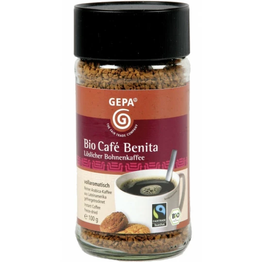 GEPA Fairtrade Bio Instant Café Benita 100G 1 GEPA Fairtrade Bio Instant Café Benita 100G