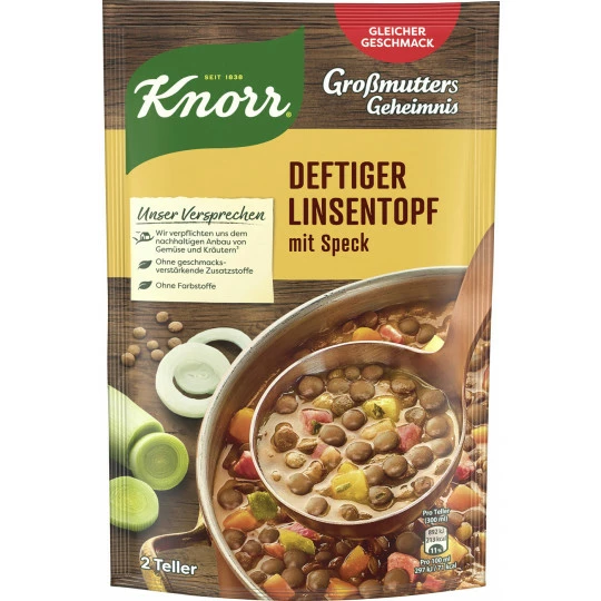 Knorr Großmutters Geheimnis Deftiger Linsentopf 133G 1 Knorr Großmutters Geheimnis Deftiger Linsentopf 133G