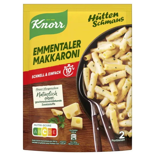 Knorr Hüttenschmaus Emmentaler Makkaroni 151G 1 Knorr Hüttenschmaus Emmentaler Makkaroni 151G