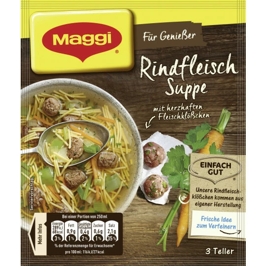 Maggi Für Genießer Rindfleisch Suppe Ergibt 750ML 1 Maggi Für Genießer Rindfleisch Suppe Ergibt 750ML