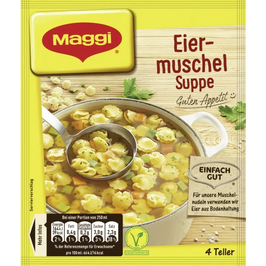 Maggi Guten Appetit! Eiermuschel-Suppe Ergibt 1L 1 Maggi Guten Appetit! Eiermuschel-Suppe Ergibt 1L