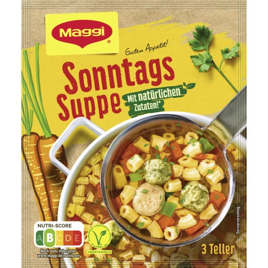 Maggi Guten Appetit Sonntags Suppe Ergibt 750ML 1 Maggi Guten Appetit Sonntags Suppe Ergibt 750ML