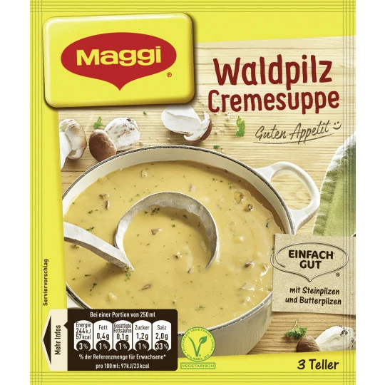 Maggi Guten Appetit! Waldpilz Cremesuppe Ergibt 750ML 1 Maggi Guten Appetit! Waldpilz Cremesuppe Ergibt 750ML