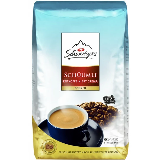 Schweitzers Schüümli Crema Entkoffeiniert Bohnen 500G 1 Schweitzers Schüümli Crema Entkoffeiniert Bohnen 500G