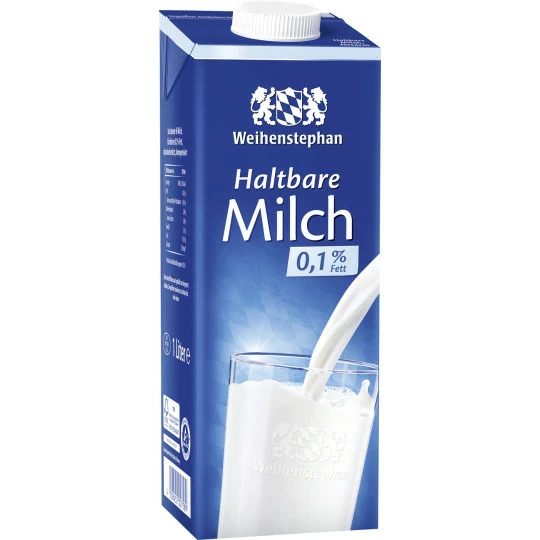 Weihenstephan Haltbare Milch 0,1% Fett 1L 1 Weihenstephan Haltbare Milch 0,1% Fett 1L